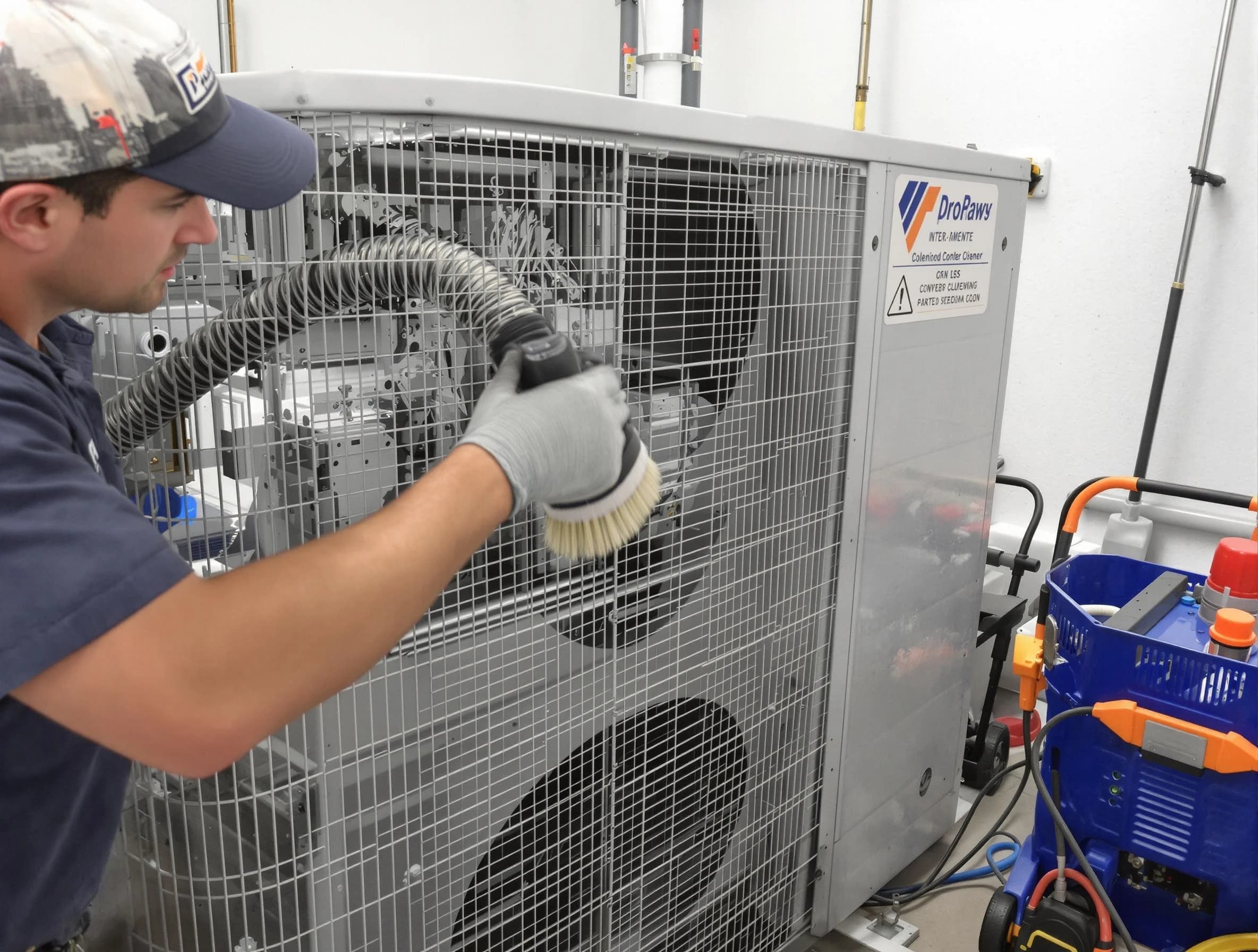 Calera Air Duct Cleaning specialist performing precision AC coil cleaning for improved system performance in Calera