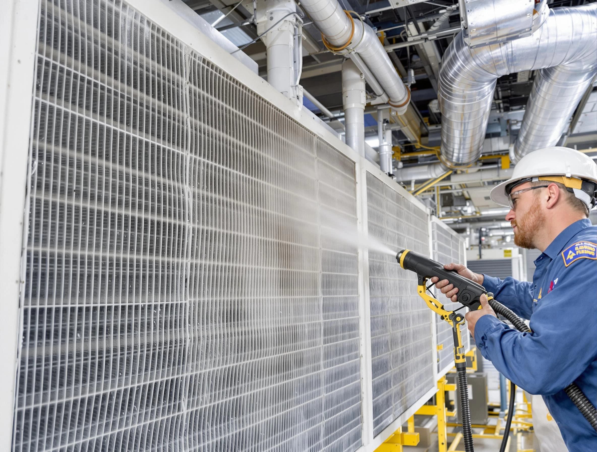 Professional commercial coil cleaning by Calera Air Duct Cleaning in Calera