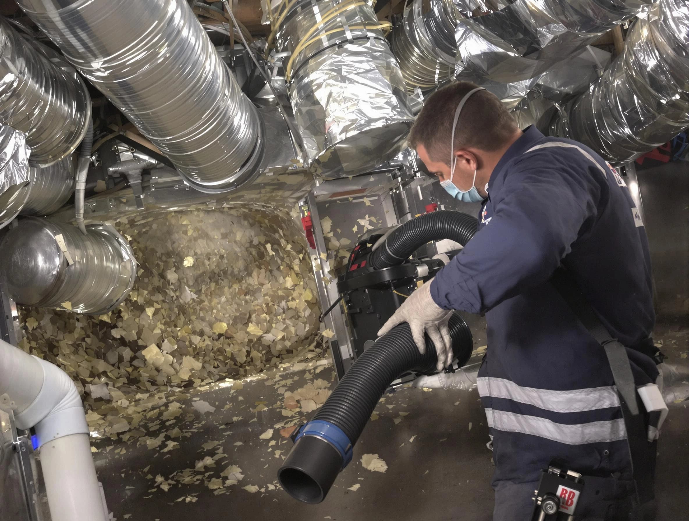 Calera Air Duct Cleaning specialist operating negative pressure cleaning equipment for thorough duct maintenance in Calera