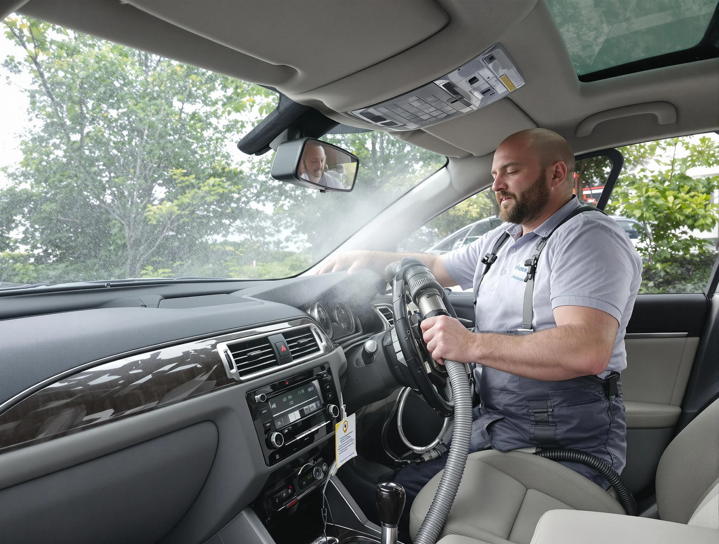 Calera Air Duct Cleaning specialist performing professional car duct cleaning in Calera