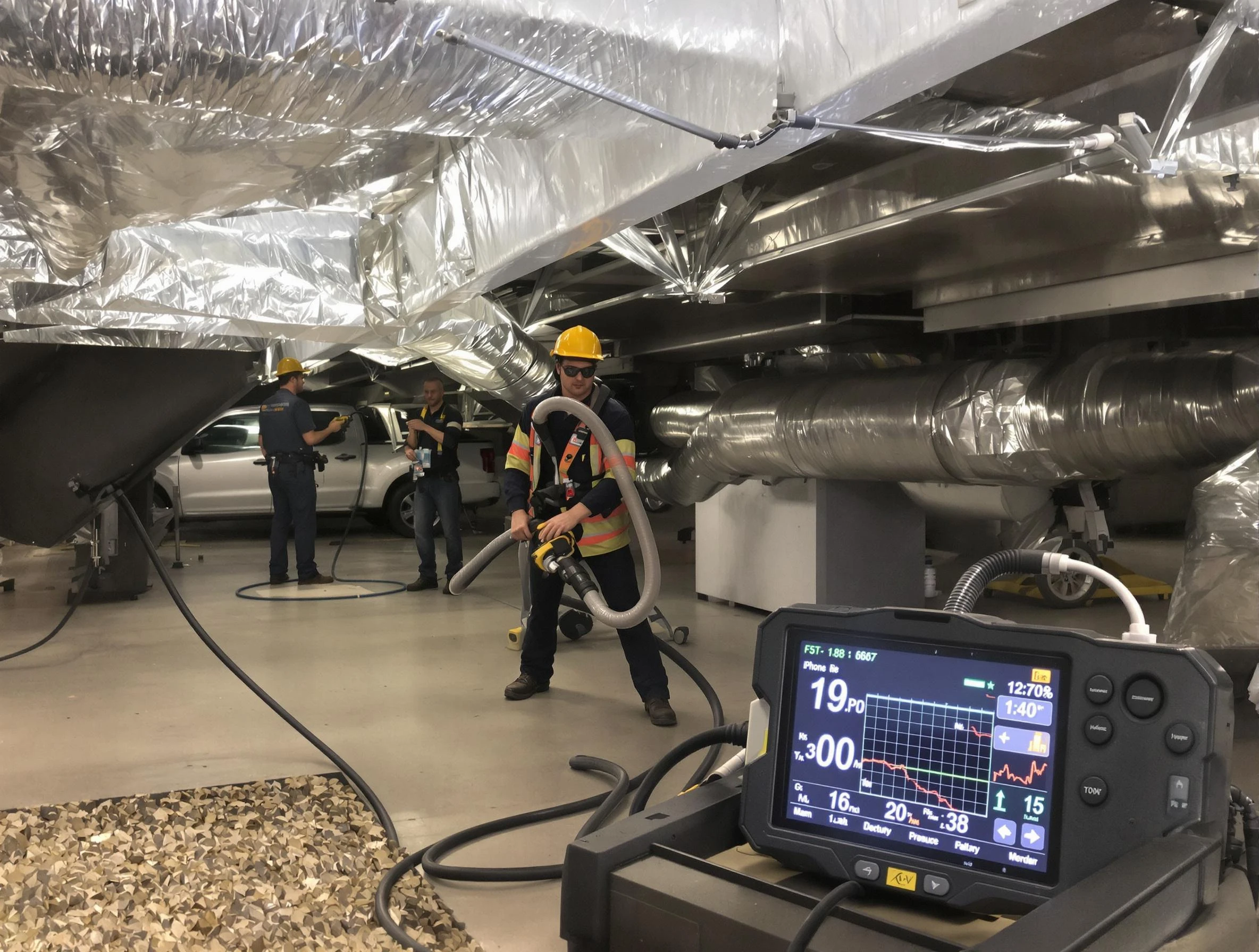 Professional negative pressure duct cleaning by Calera Air Duct Cleaning in Calera